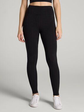 American Tall Women's Tall Cotton Leggings in Black Size MM / Tall / Black